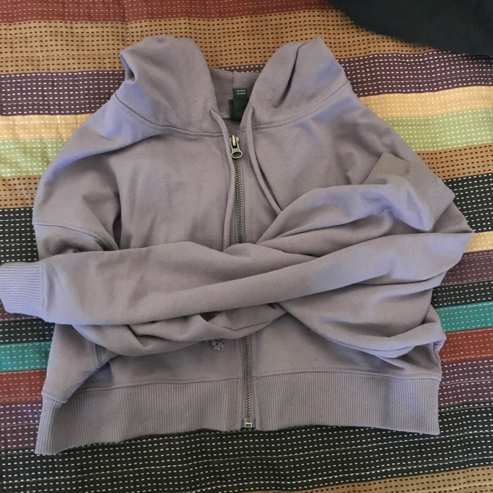 Purple cropped hoodie
